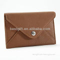 Button designer leather credit card pouch